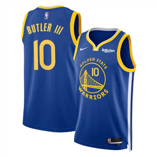 Mens Golden State Warriors #10 Jimmy Bulter III Blue 2025 Icon Edition Stitched Jersey Dzhi